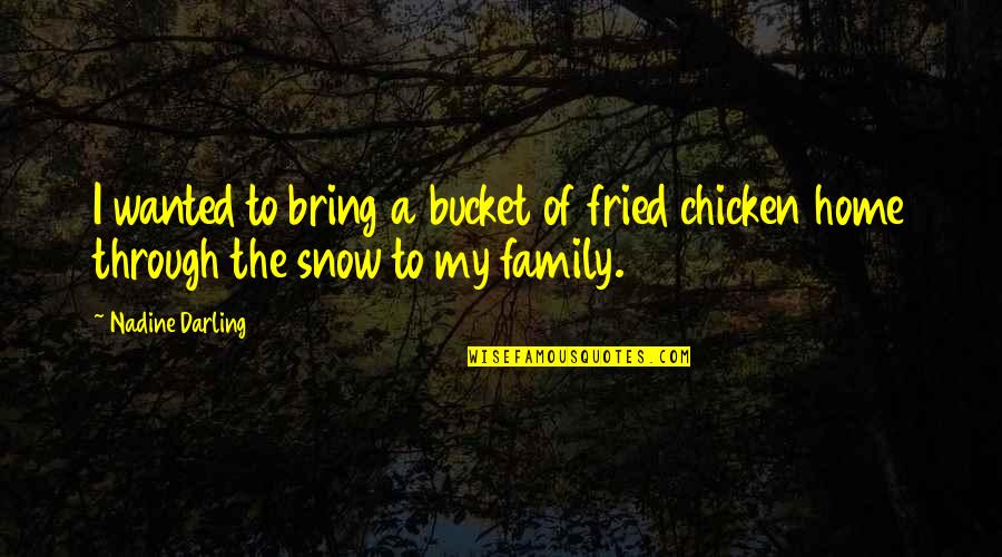 Snow And Family Quotes By Nadine Darling: I wanted to bring a bucket of fried