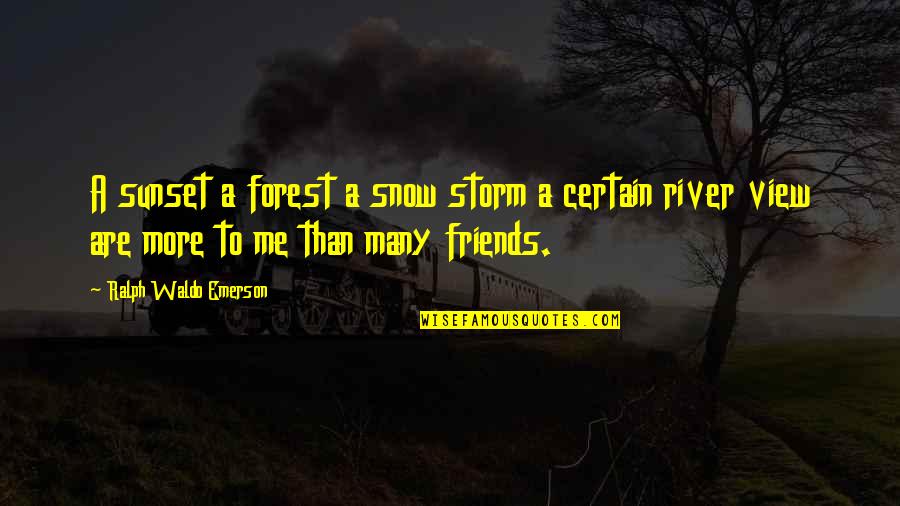 Snow And Sunset Quotes By Ralph Waldo Emerson: A sunset a forest a snow storm a Snow And Sunset Quotes By Ralph Waldo Emerson: A sunset a forest a snow storm a