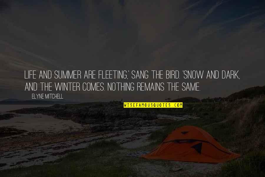 Snow And Winter Quotes By Elyne Mitchell: Life and summer are fleeting,' sang the bird.