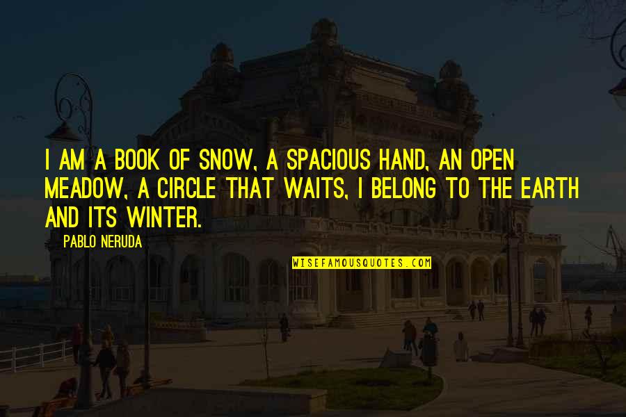 Snow And Winter Quotes By Pablo Neruda: I am a book of snow, a spacious