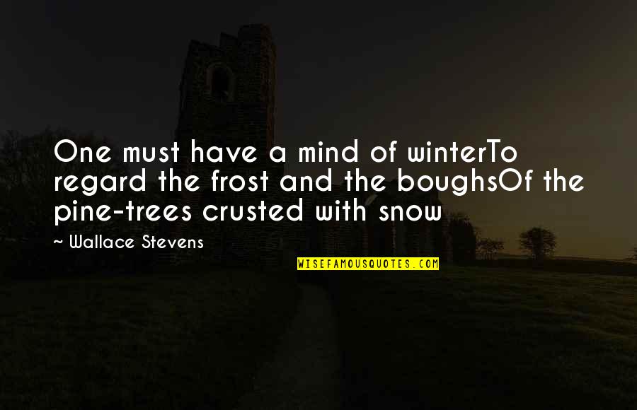Snow And Winter Quotes By Wallace Stevens: One must have a mind of winterTo regard