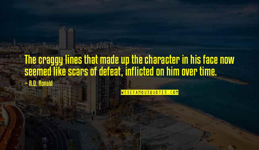 Snow Beautiful Quotes By R.D. Ronald: The craggy lines that made up the character Snow Beautiful Quotes By R.D. Ronald: The craggy lines that made up the character