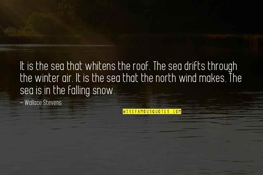 Snow Drifts Quotes By Wallace Stevens: It is the sea that whitens the roof.
