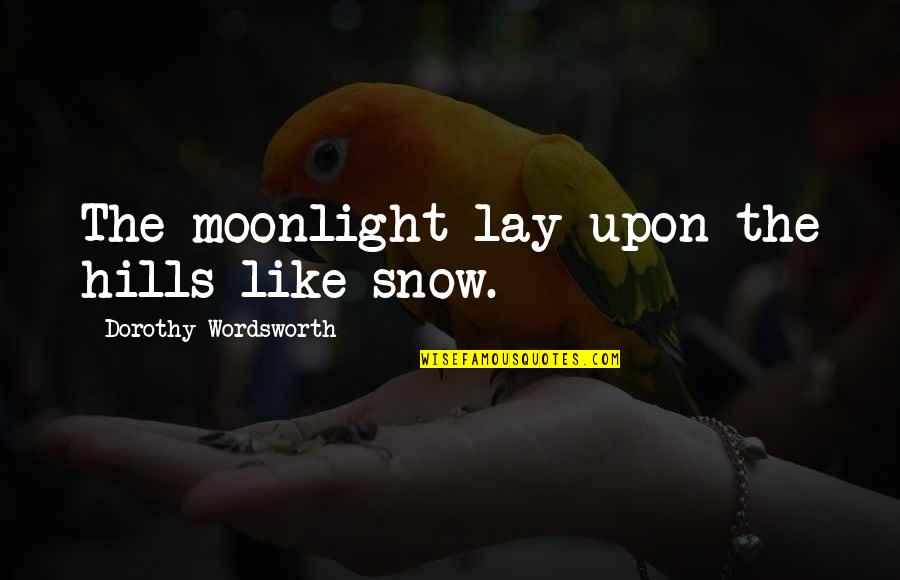 Snow Hills Quotes By Dorothy Wordsworth: The moonlight lay upon the hills like snow.