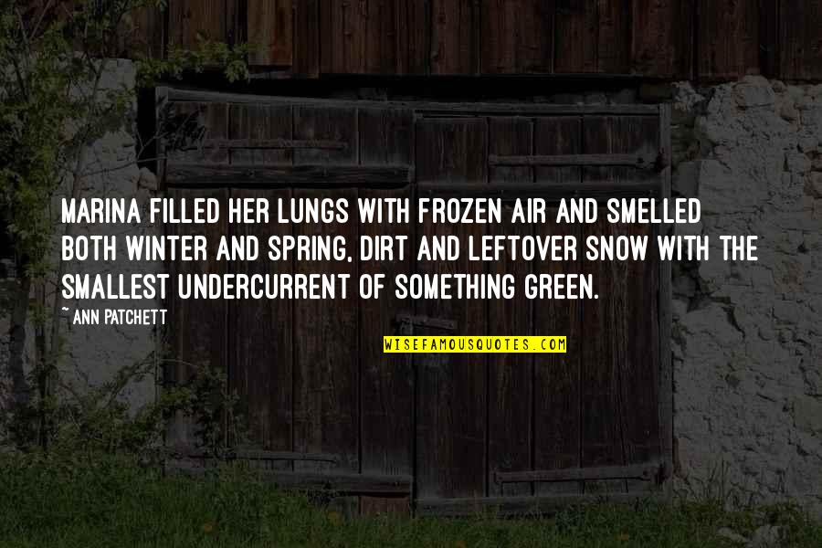 Snow In Spring Quotes By Ann Patchett: Marina filled her lungs with frozen air and