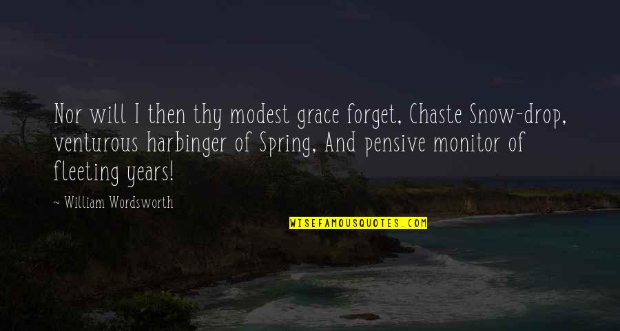 Snow In Spring Quotes By William Wordsworth: Nor will I then thy modest grace forget,