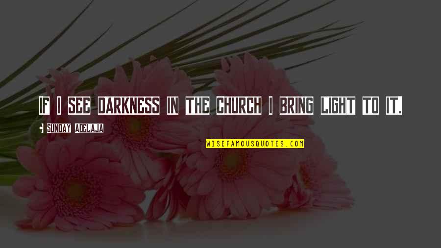 Snow Kitten Quotes By Sunday Adelaja: If I see darkness in the Church I
