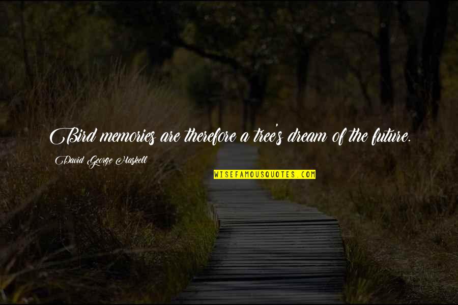 Snow Slopes Quotes By David George Haskell: Bird memories are therefore a tree's dream of Snow Slopes Quotes By David George Haskell: Bird memories are therefore a tree's dream of