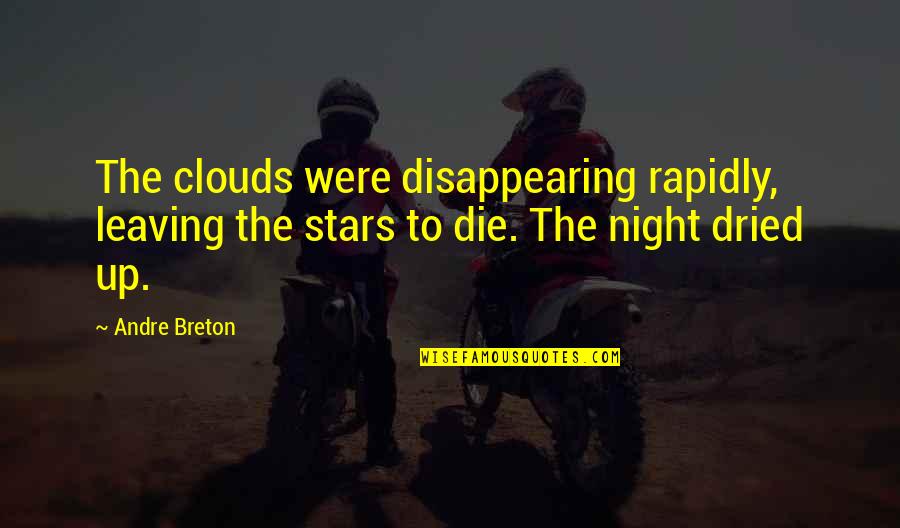 Snow Sport Quotes By Andre Breton: The clouds were disappearing rapidly, leaving the stars