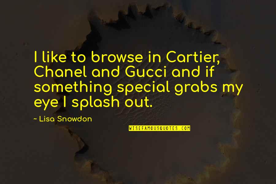 Snowdon Quotes By Lisa Snowdon: I like to browse in Cartier, Chanel and