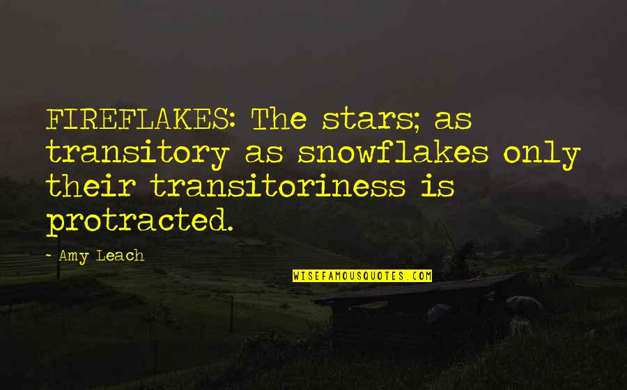 Snowflakes Quotes By Amy Leach: FIREFLAKES: The stars; as transitory as snowflakes only