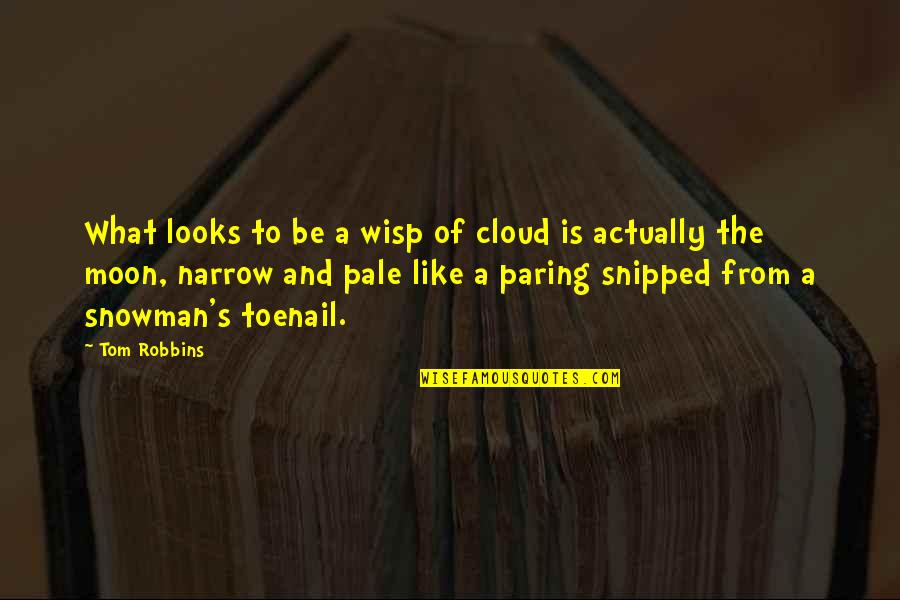 Snowman Quotes By Tom Robbins: What looks to be a wisp of cloud