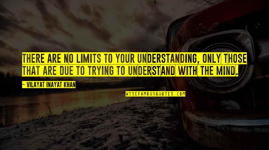 Snowshoe Hare Quotes By Vilayat Inayat Khan: There are no limits to your understanding, only Snowshoe Hare Quotes By Vilayat Inayat Khan: There are no limits to your understanding, only