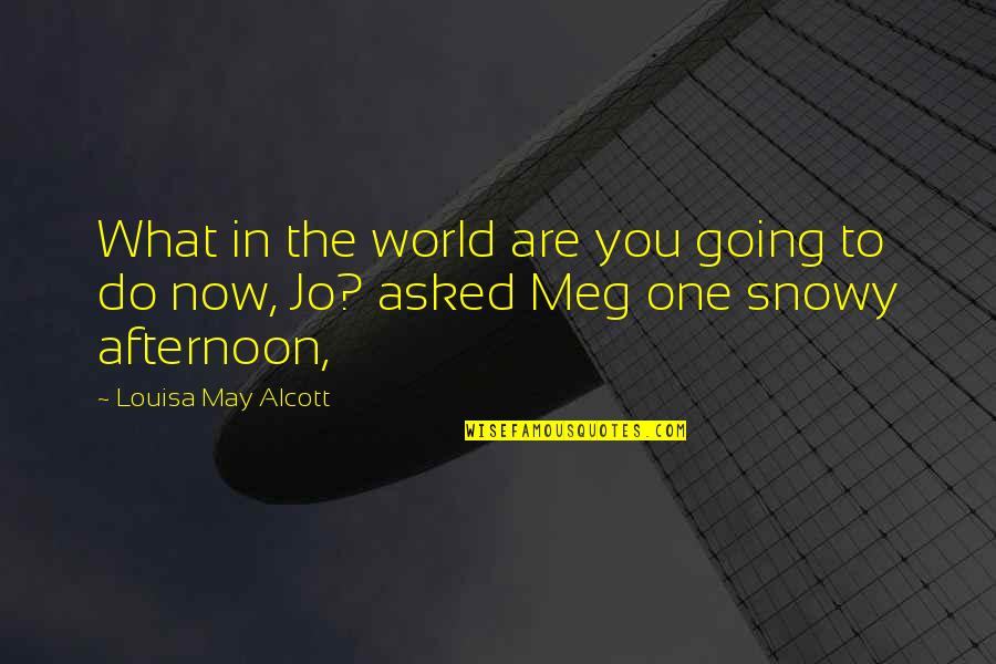 Snowy Quotes By Louisa May Alcott: What in the world are you going to
