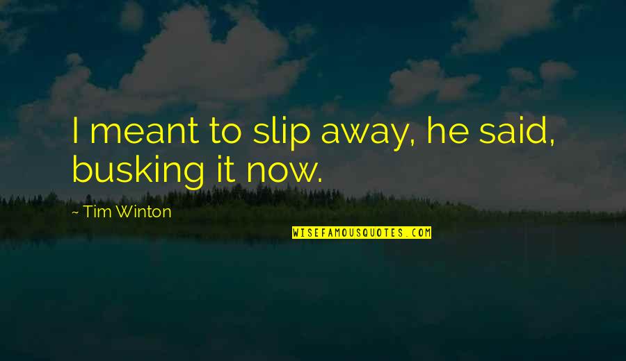 Snr Stock Quotes By Tim Winton: I meant to slip away, he said, busking Snr Stock Quotes By Tim Winton: I meant to slip away, he said, busking