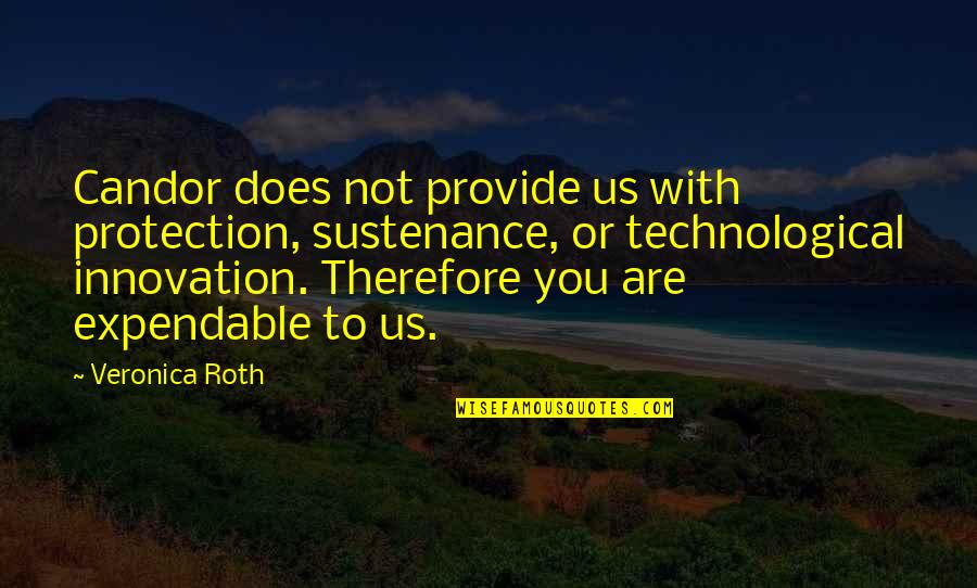 Snuffed Out Quotes By Veronica Roth: Candor does not provide us with protection, sustenance,