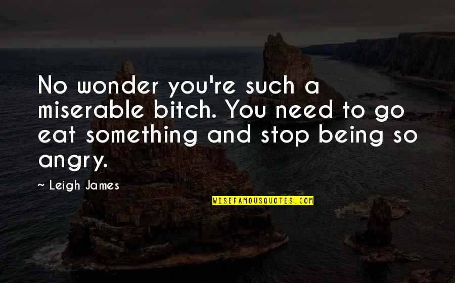 So Angry Quotes By Leigh James: No wonder you're such a miserable bitch. You