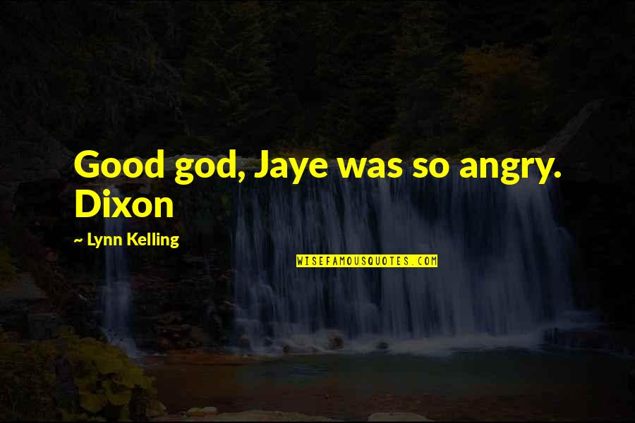 So Angry Quotes By Lynn Kelling: Good god, Jaye was so angry. Dixon