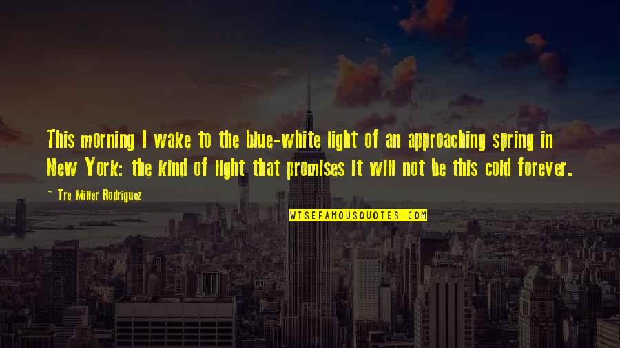 So Cold Morning Quotes By Tre Miller Rodriguez: This morning I wake to the blue-white light