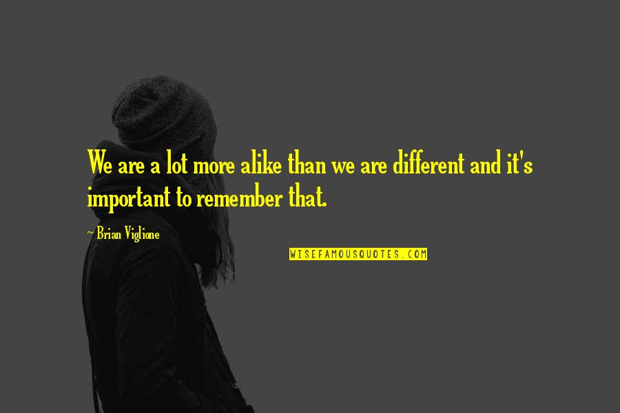 So Different But So Alike Quotes By Brian Viglione: We are a lot more alike than we