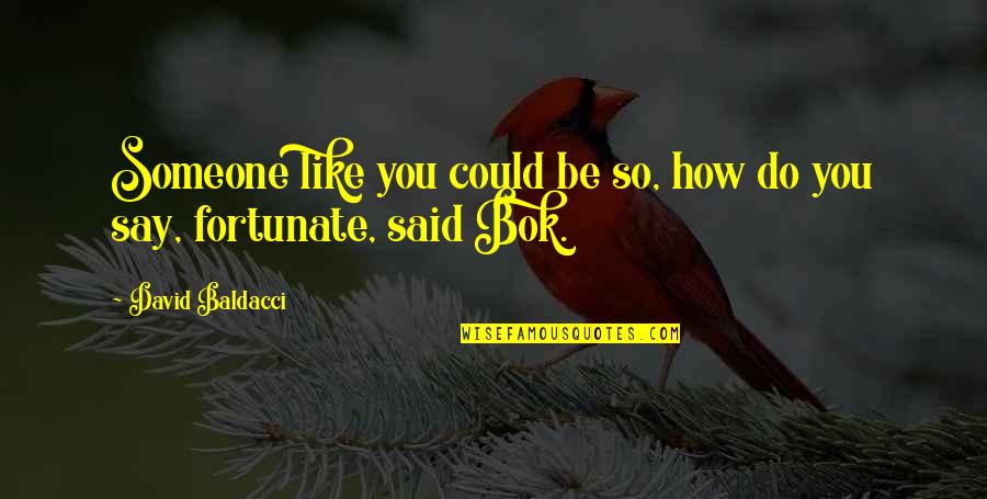 So Fortunate Quotes By David Baldacci: Someone like you could be so, how do