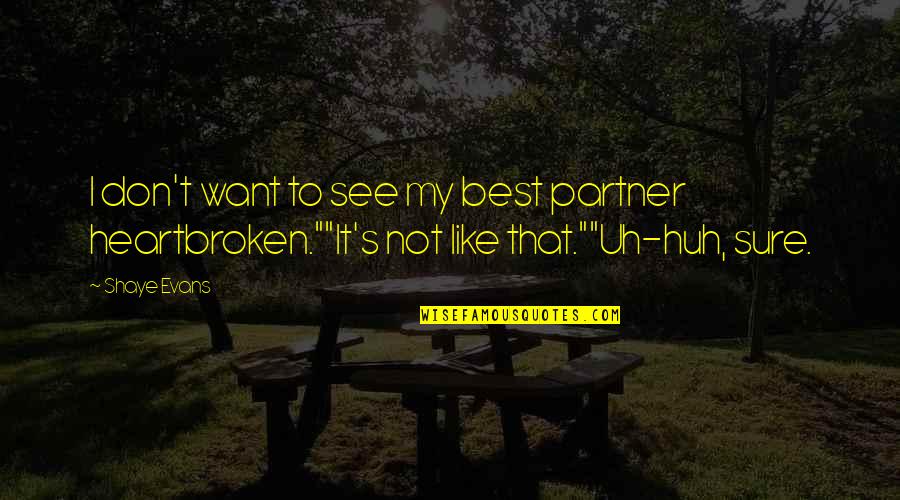 So Heartbroken Quotes By Shaye Evans: I don't want to see my best partner