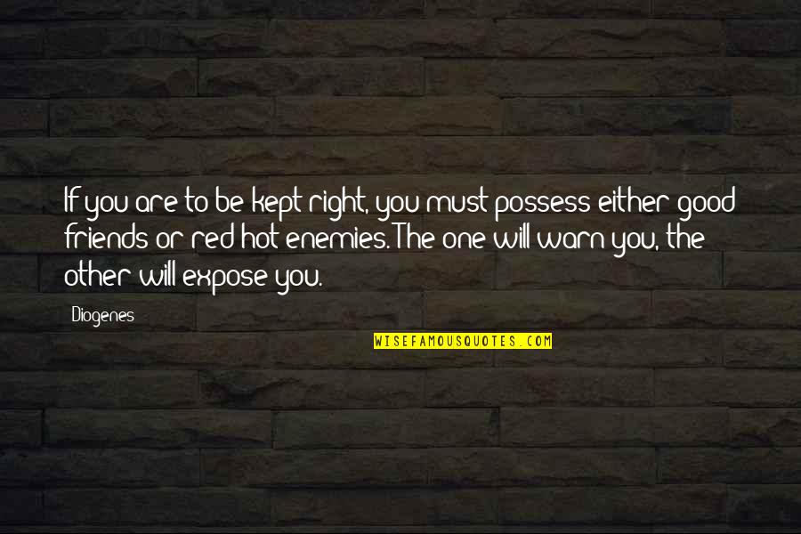 So Hot Right Now Quotes By Diogenes: If you are to be kept right, you