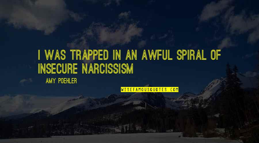 So Insecure Quotes By Amy Poehler: I was trapped in an awful spiral of