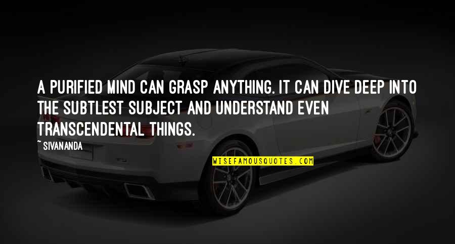 So Many Things In My Mind Quotes By Sivananda: A purified mind can grasp anything. It can