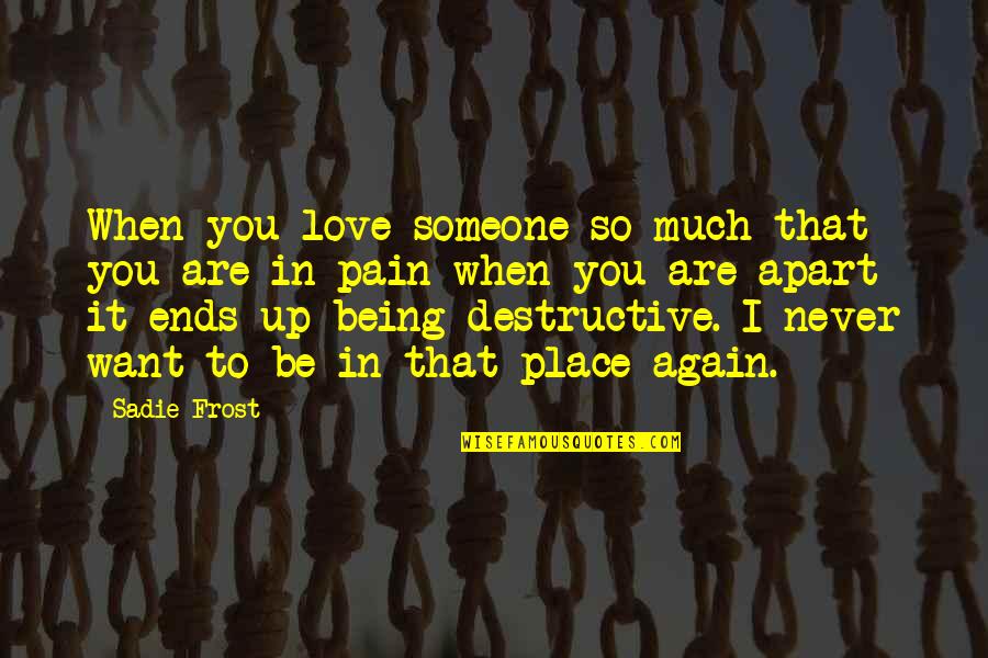 So Much Pain In Love Quotes By Sadie Frost: When you love someone so much that you