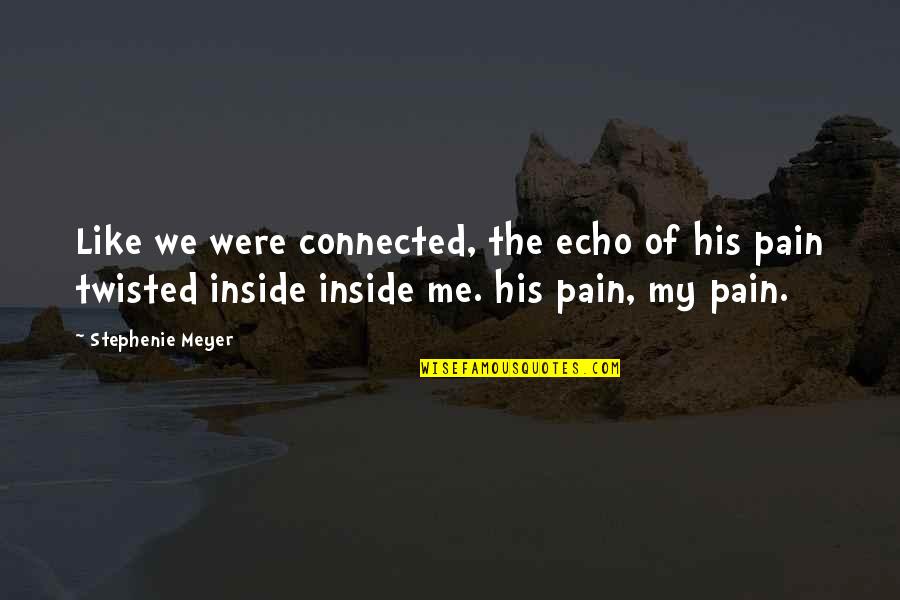 So Much Pain Inside Quotes By Stephenie Meyer: Like we were connected, the echo of his