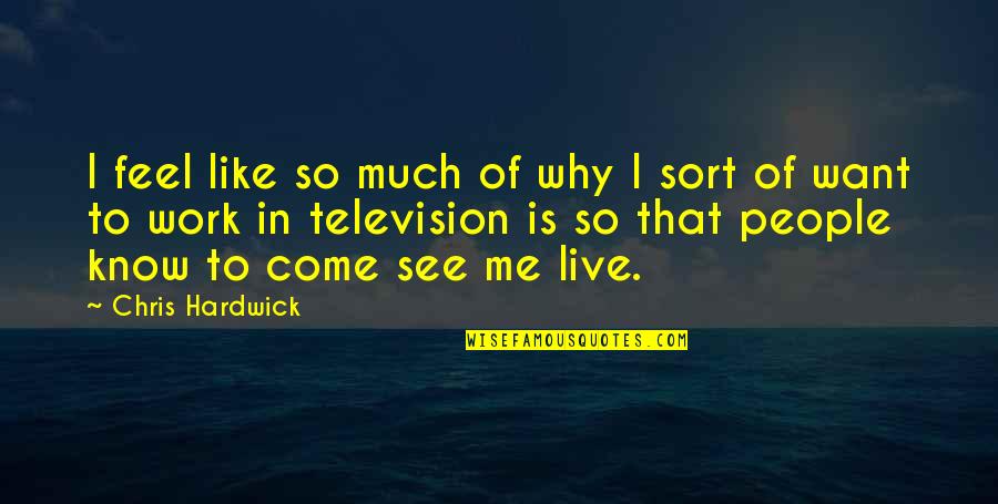 So Much To See Quotes By Chris Hardwick: I feel like so much of why I