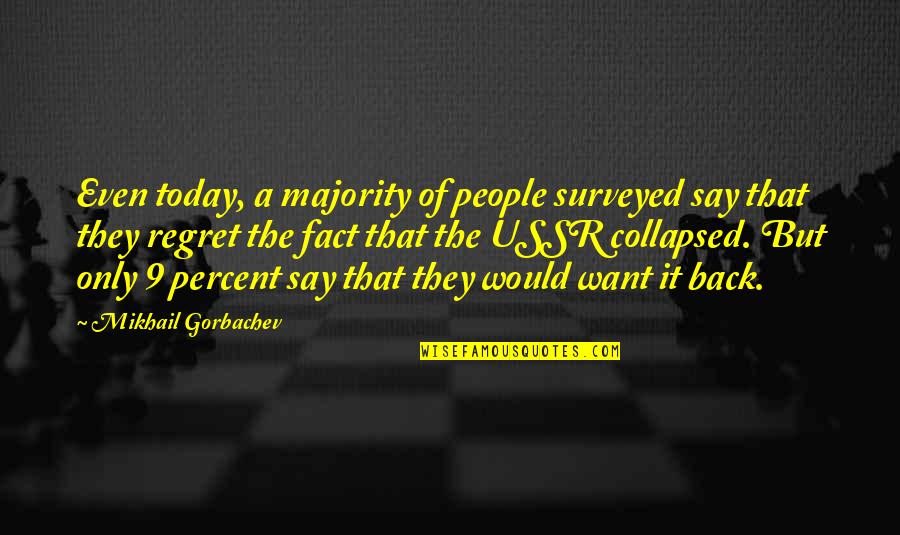 So Over Today Quotes By Mikhail Gorbachev: Even today, a majority of people surveyed say So Over Today Quotes By Mikhail Gorbachev: Even today, a majority of people surveyed say