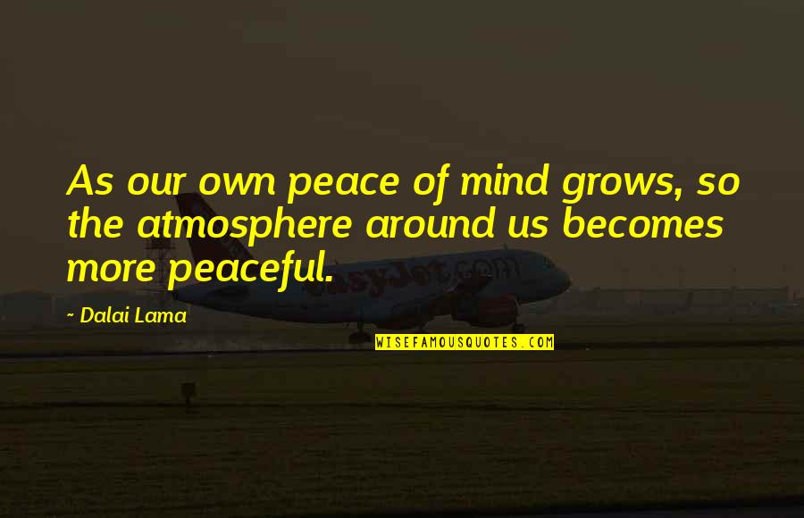 So Peaceful Quotes By Dalai Lama: As our own peace of mind grows, so