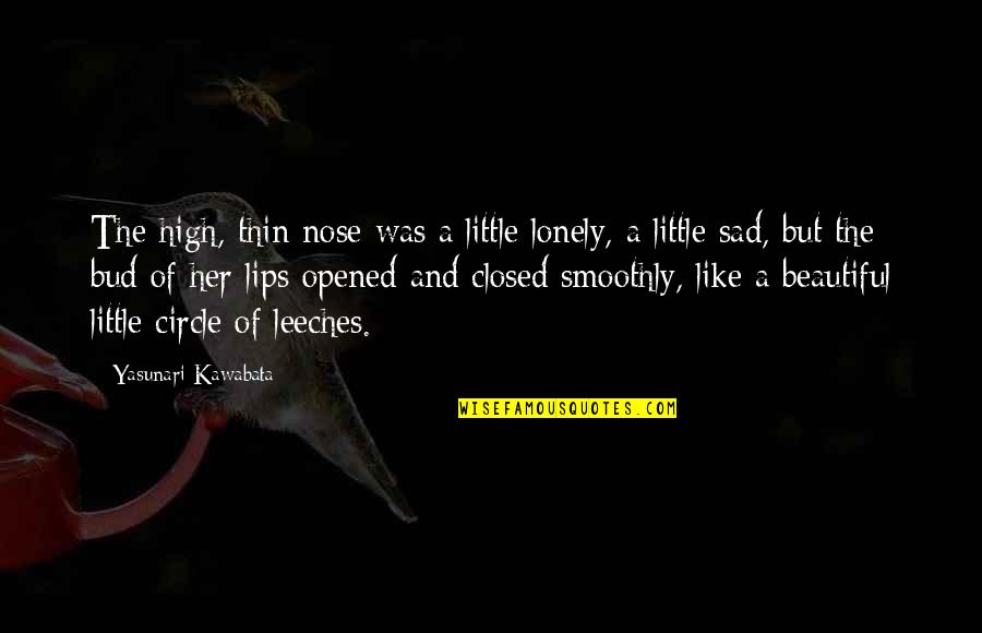 So Sad So Lonely Quotes By Yasunari Kawabata: The high, thin nose was a little lonely, So Sad So Lonely Quotes By Yasunari Kawabata: The high, thin nose was a little lonely,
