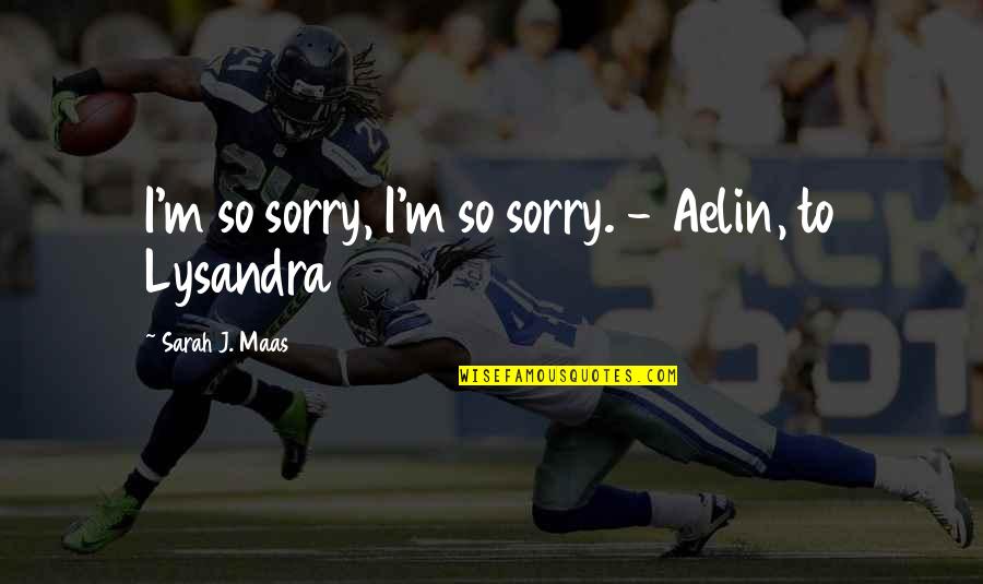 So Sorry Quotes By Sarah J. Maas: I'm so sorry, I'm so sorry. - Aelin,