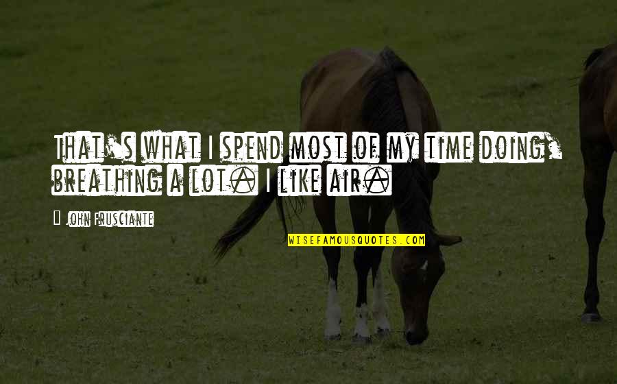 So Spend Time Doing Quotes By John Frusciante: That's what I spend most of my time