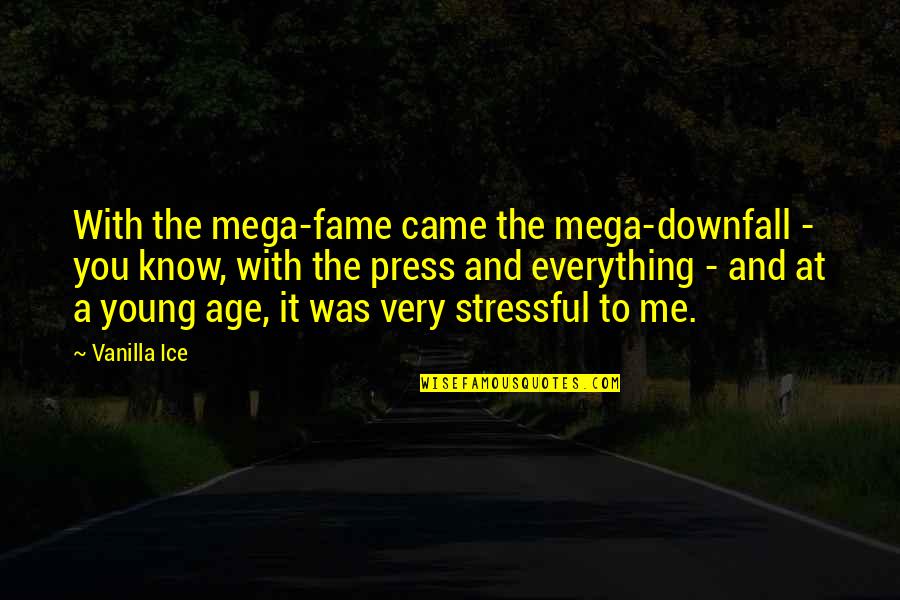 So Stressful Quotes By Vanilla Ice: With the mega-fame came the mega-downfall - you