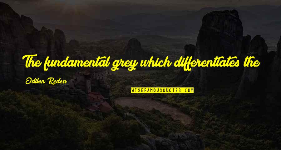 So Tired Being Alone Quotes By Odilon Redon: The fundamental grey which differentiates the masters, expresses