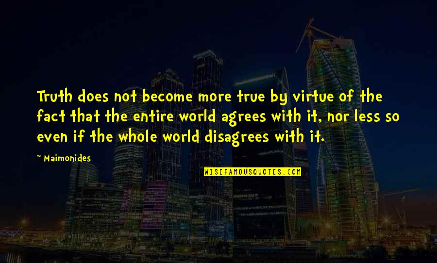 So True Inspirational Quotes By Maimonides: Truth does not become more true by virtue