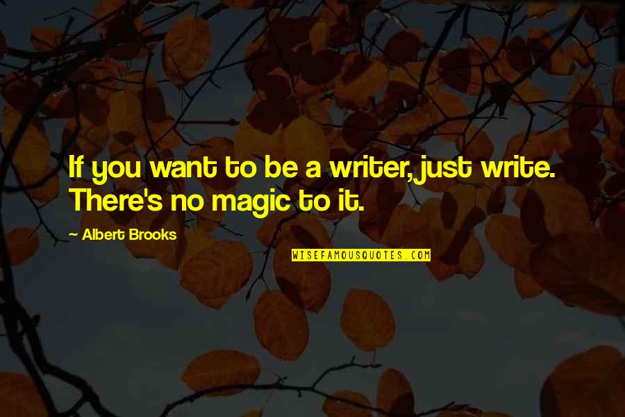 So You Want To Be A Writer Quotes By Albert Brooks: If you want to be a writer, just