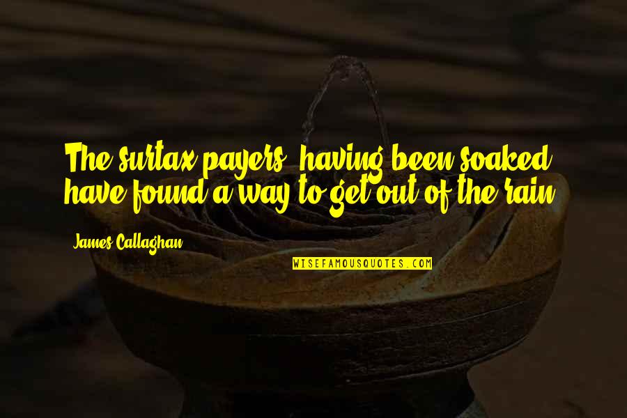 Soaked In Rain Quotes By James Callaghan: The surtax payers, having been soaked, have found