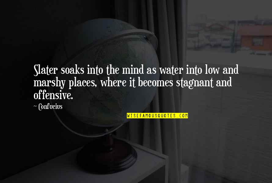 Soaks Quotes By Confucius: Slater soaks into the mind as water into
