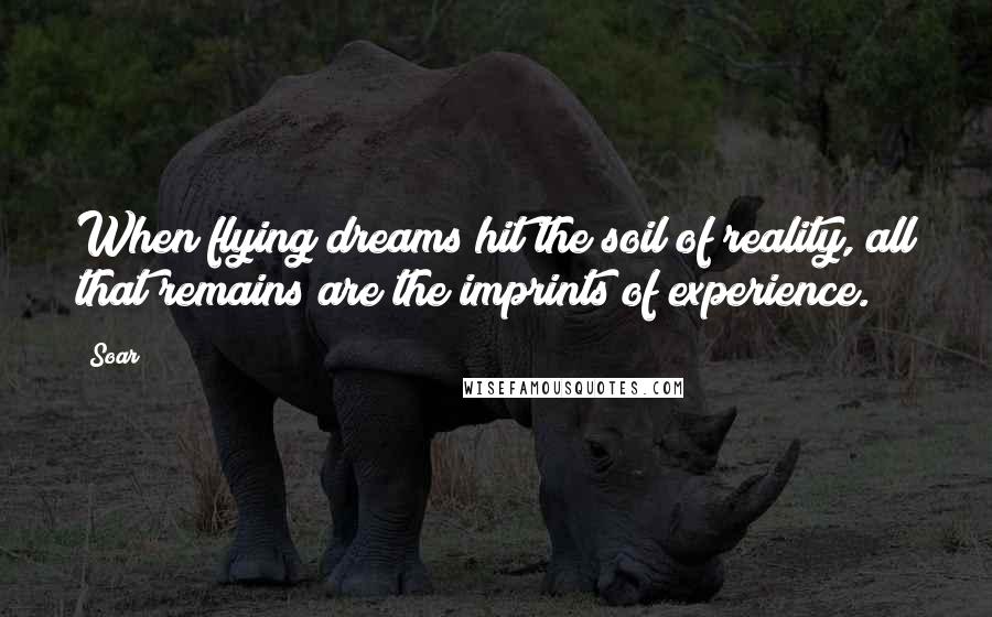 Soar quotes: When flying dreams hit the soil of reality, all that remains are the imprints of experience.