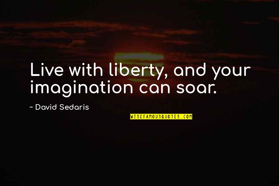 Soar'd Quotes By David Sedaris: Live with liberty, and your imagination can soar.