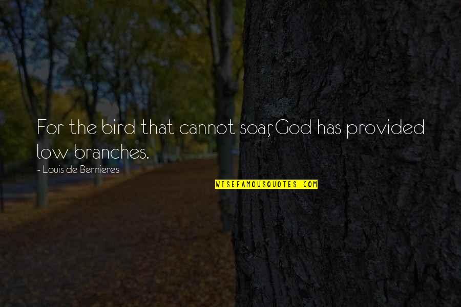 Soar'd Quotes By Louis De Bernieres: For the bird that cannot soar, God has Soar'd Quotes By Louis De Bernieres: For the bird that cannot soar, God has