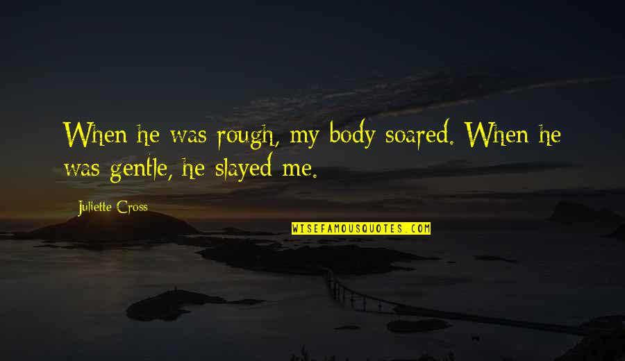 Soared Quotes By Juliette Cross: When he was rough, my body soared. When