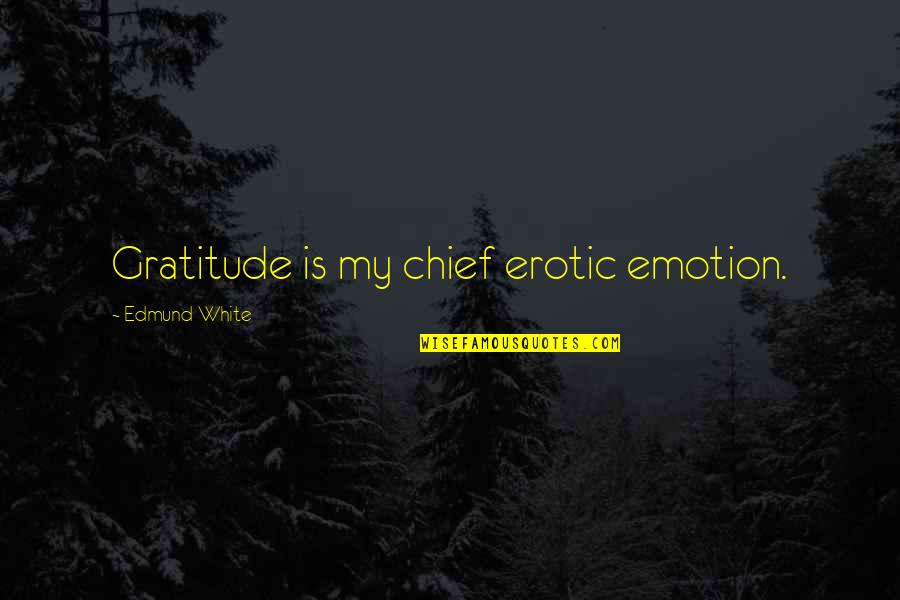 Soarelui Residence Quotes By Edmund White: Gratitude is my chief erotic emotion.