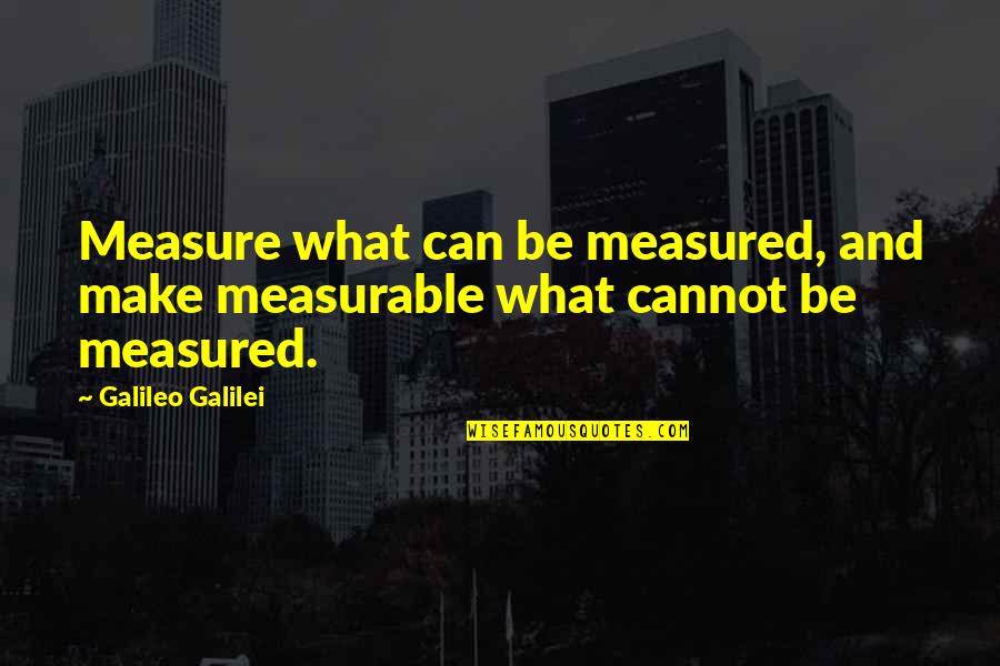 Soberity Quotes By Galileo Galilei: Measure what can be measured, and make measurable