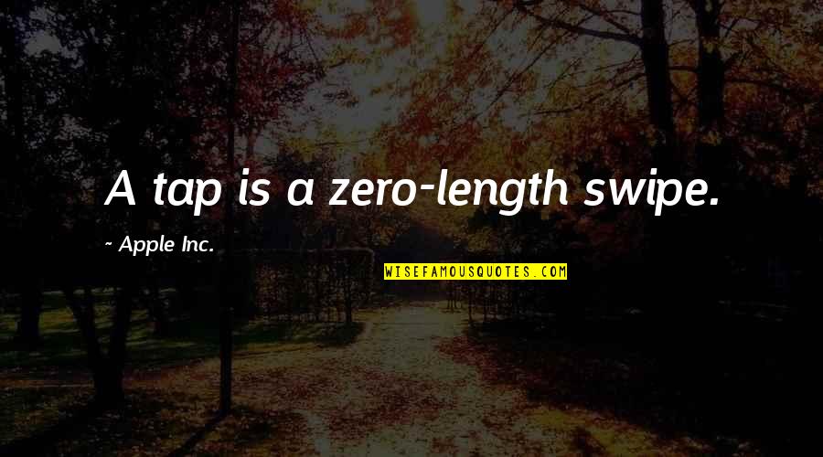 Soberly Quotes By Apple Inc.: A tap is a zero-length swipe. Soberly Quotes By Apple Inc.: A tap is a zero-length swipe.